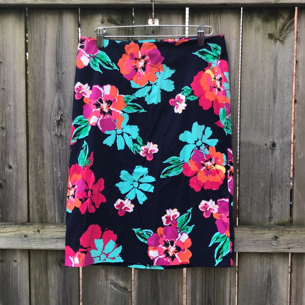 Talbots Floral Pencil Skirt
